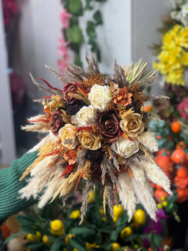 دسته گل خشک و رز فرمالیته وارداتی