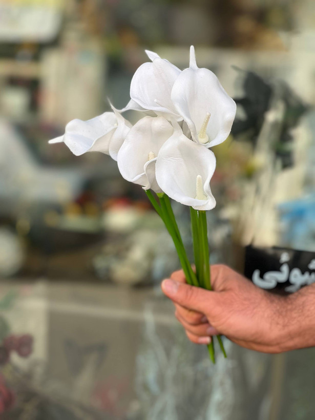 گل مصنوعی شیپوری لمسی وارداتی ۱عددی
