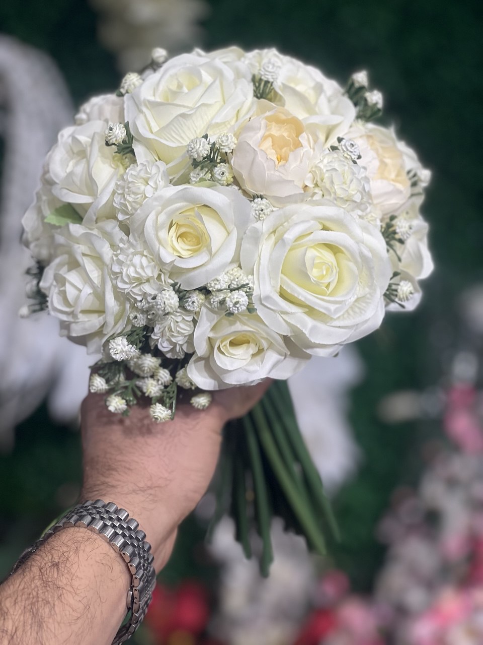 دسته گل عروس مصنوعی مدل بهاره ترند