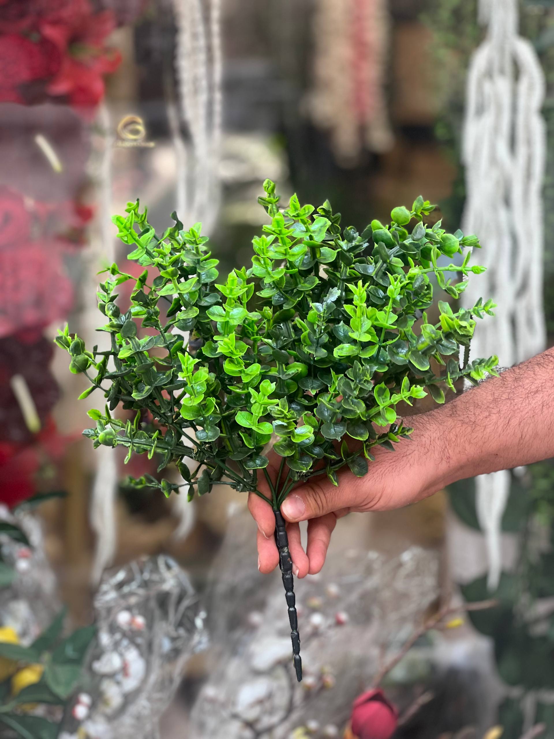 بوته مصنوعی (برگ رز) رنگ سبز