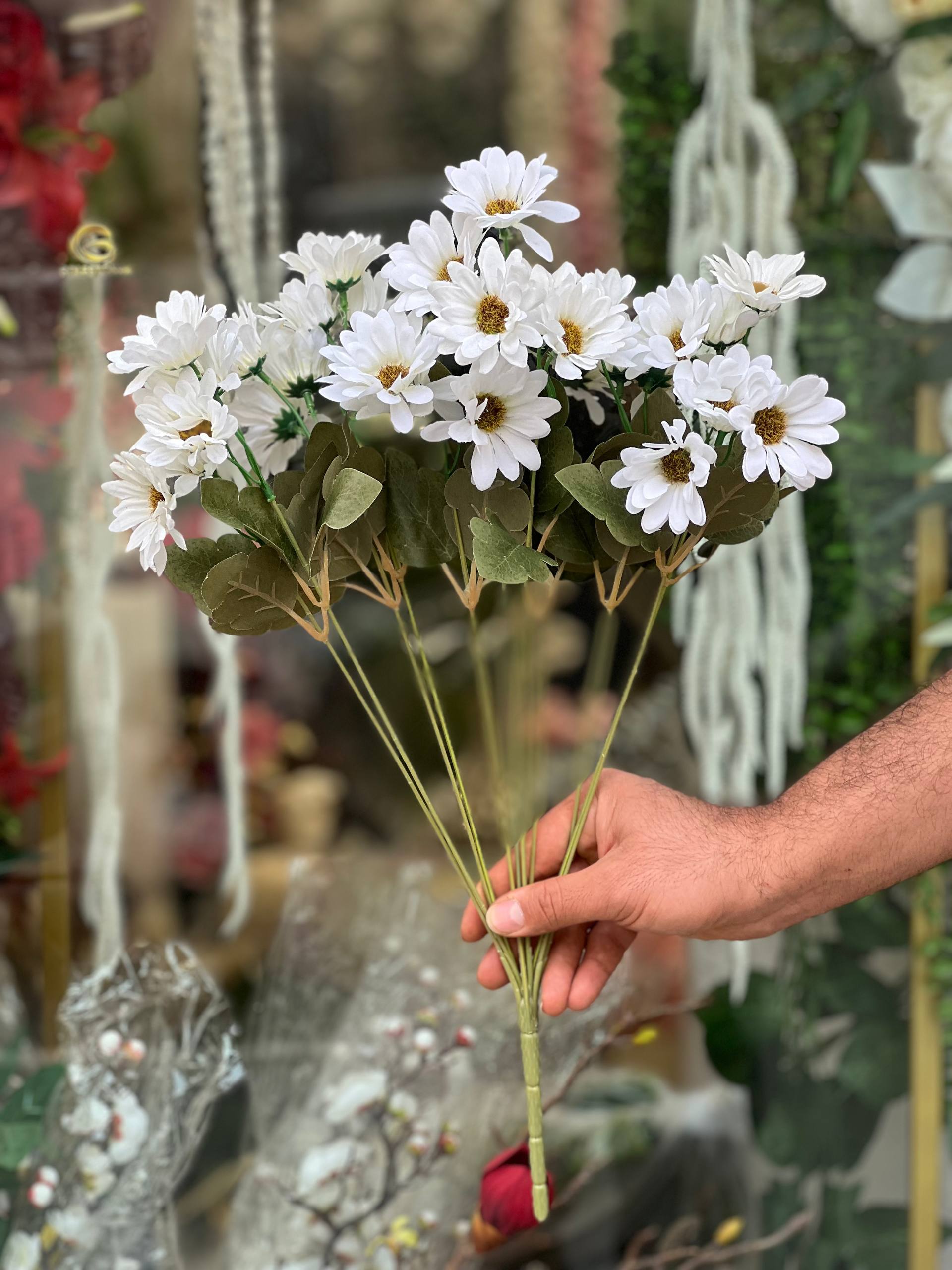 بوته مینا مصنوعی ۳۳گل وارداتی رنگ سفید