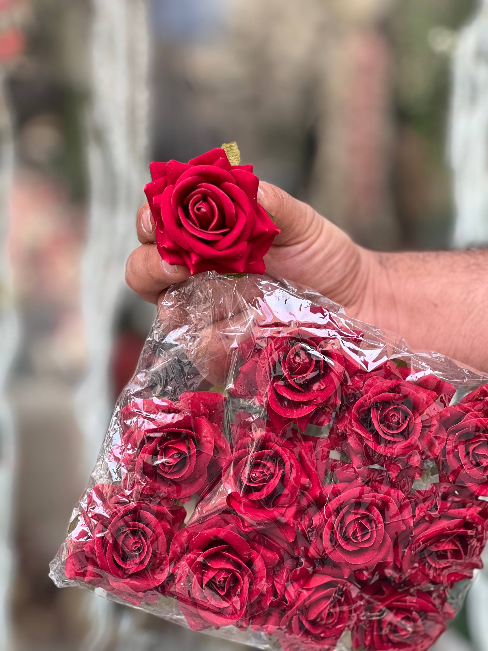 سرگل رز مخمل خارجی مینیاتوری بسته۱۲عددی