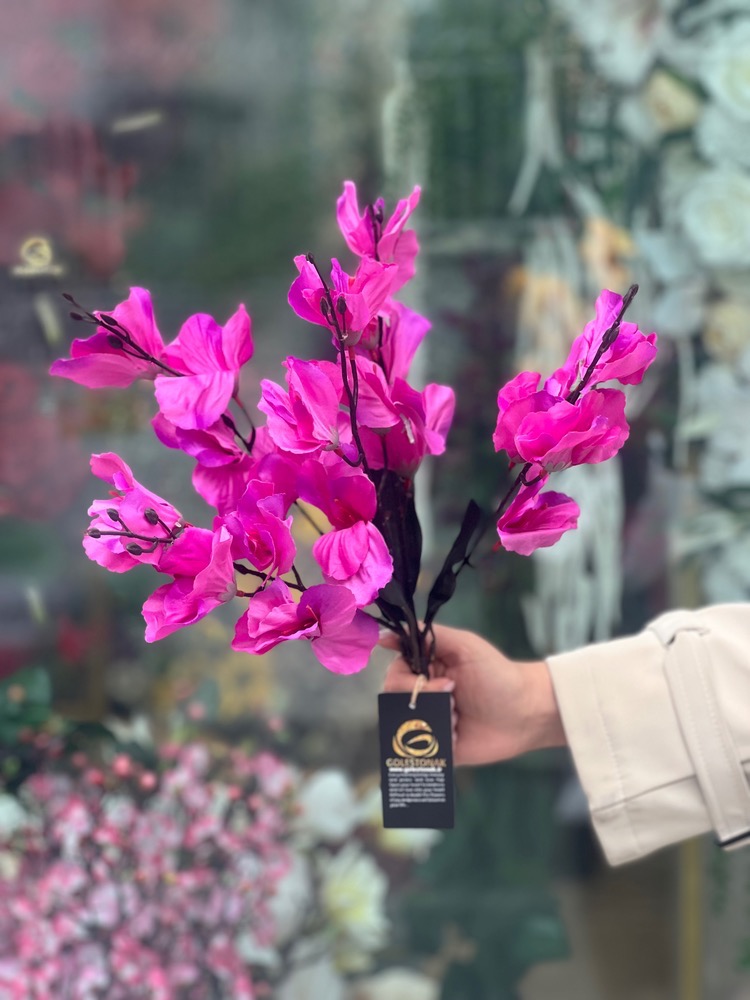 گل مصنوعی بوته آلستر سرخ آبی ۲۰گل درجه ۱وارداتی