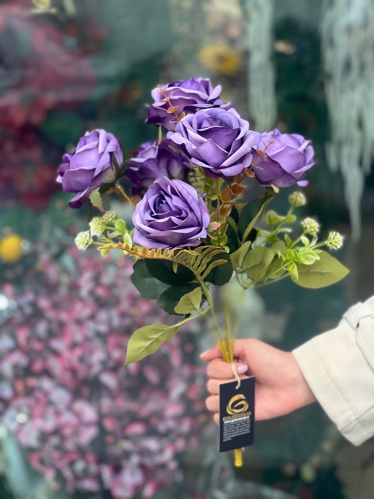 بوته رز فرانسوی ۷گل وارداتی بنفش