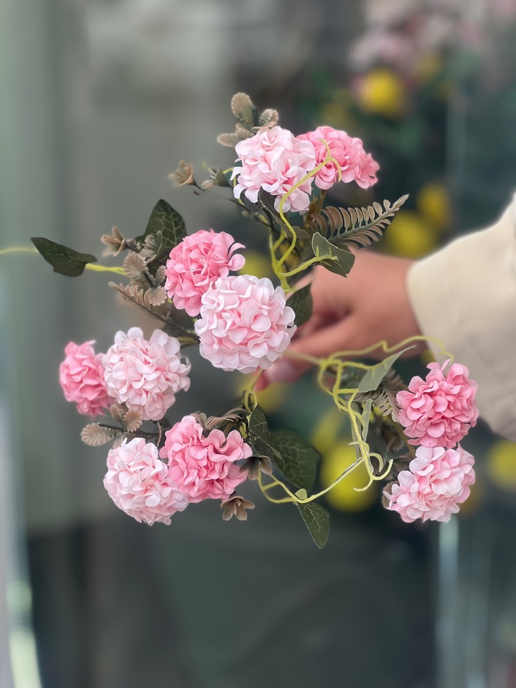 بوته داوودی مصنوعی کیفیت درجه1 دورنگ (صورتی گلبهی)