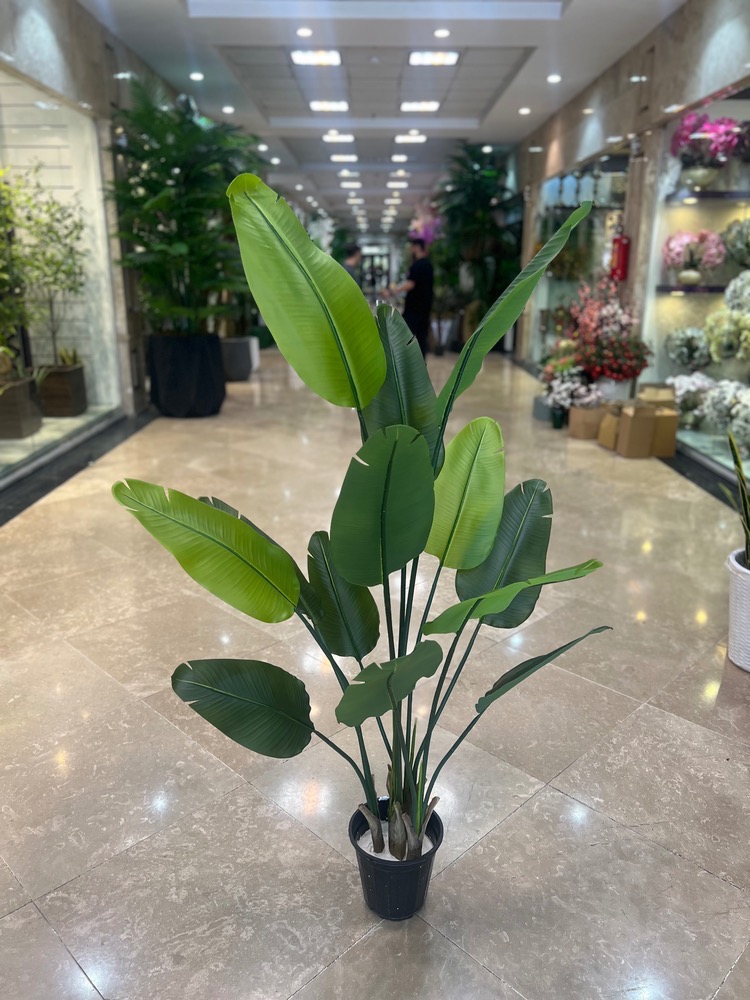 درختچه مصنوعی نخل نیکولای 13برگ ارتفاع160وارداتی دورنگ تیره و روشن