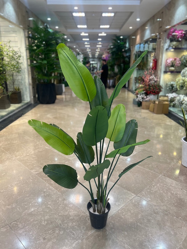 درختچه مصنوعی نخل نیکولای 13برگ ارتفاع160وارداتی دورنگ تیره و روشن