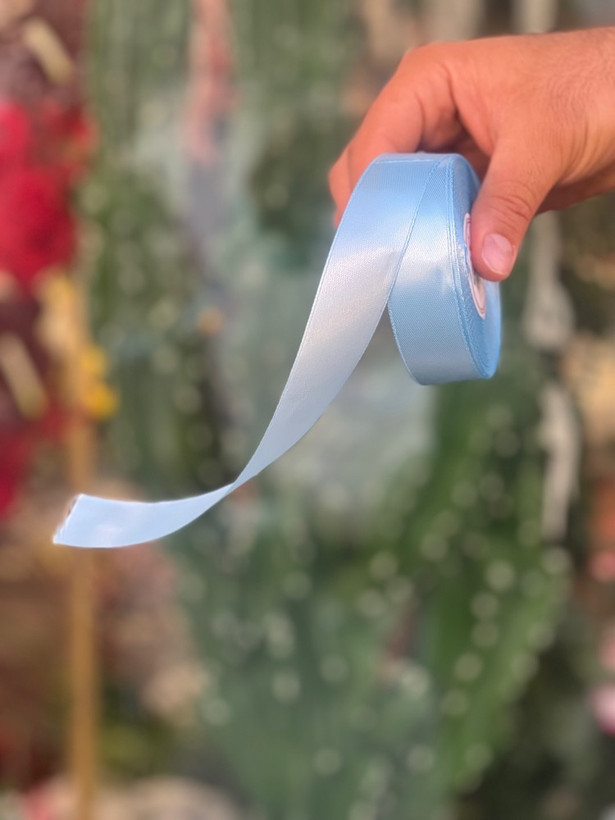 روبان عرض ۲/۵ سانت 25 متری رنگ آبی کمرنگ