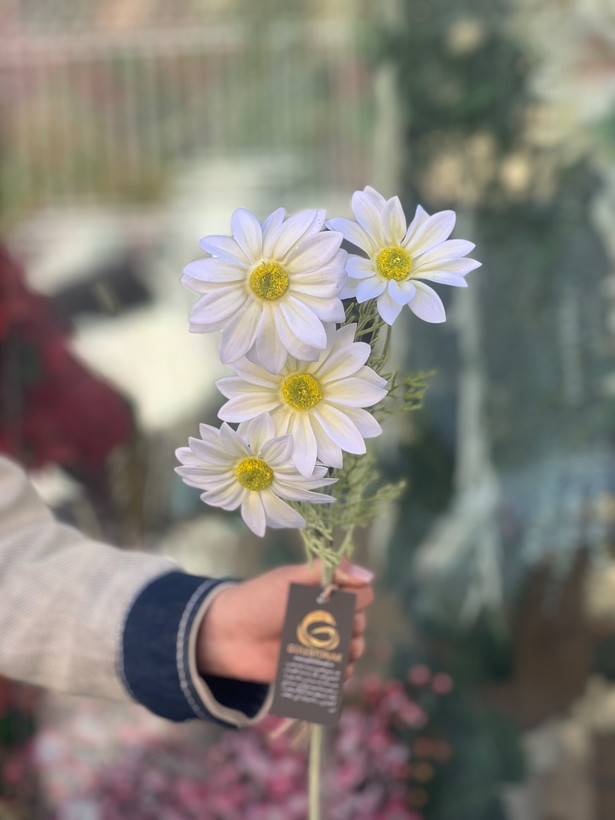 شاخه بابونه مصنوعی لمسی وارداتی