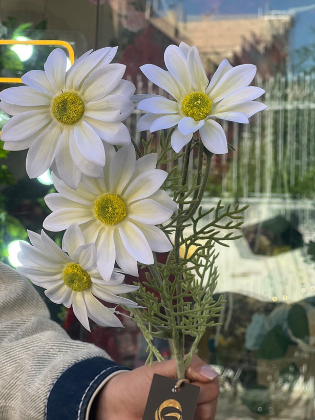 شاخه بابونه مصنوعی لمسی وارداتی