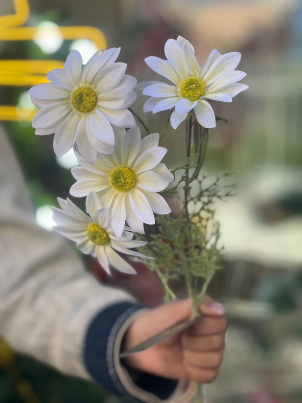شاخه بابونه مصنوعی لمسی وارداتی