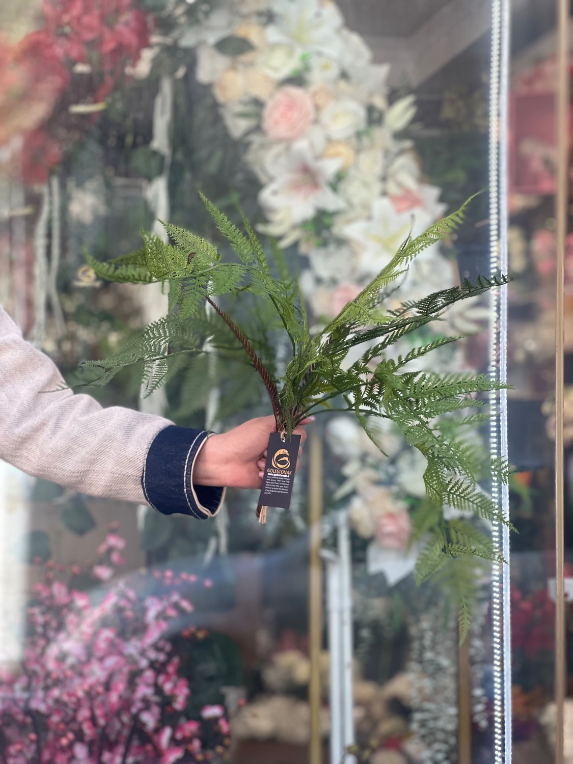 بوته سرخس فوق طبیعی وارداتی لمسی