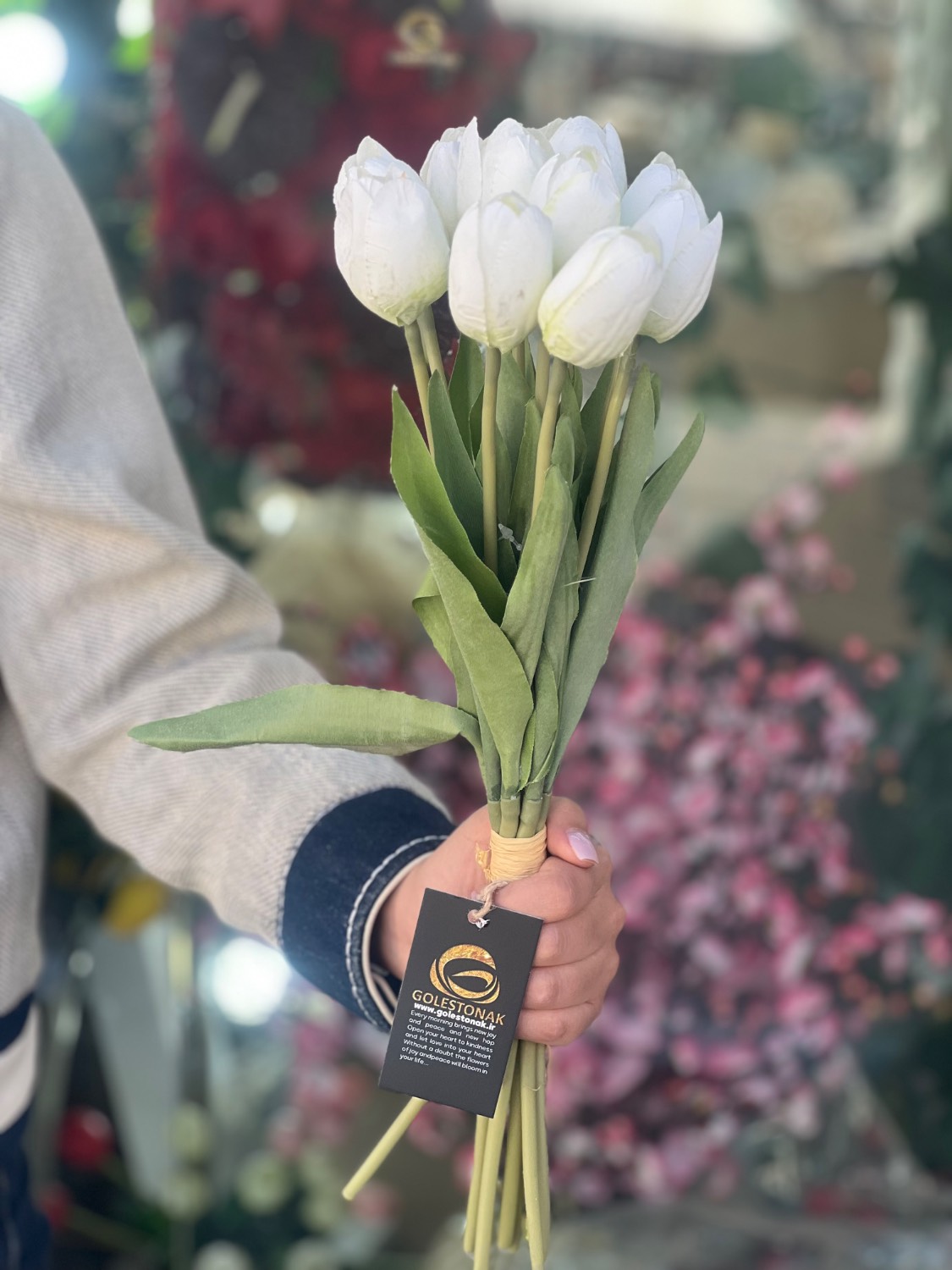 لاله مصنوعی پارچهی وارداتی بدون تغییر رنگ مجموعه ۱۰عددی