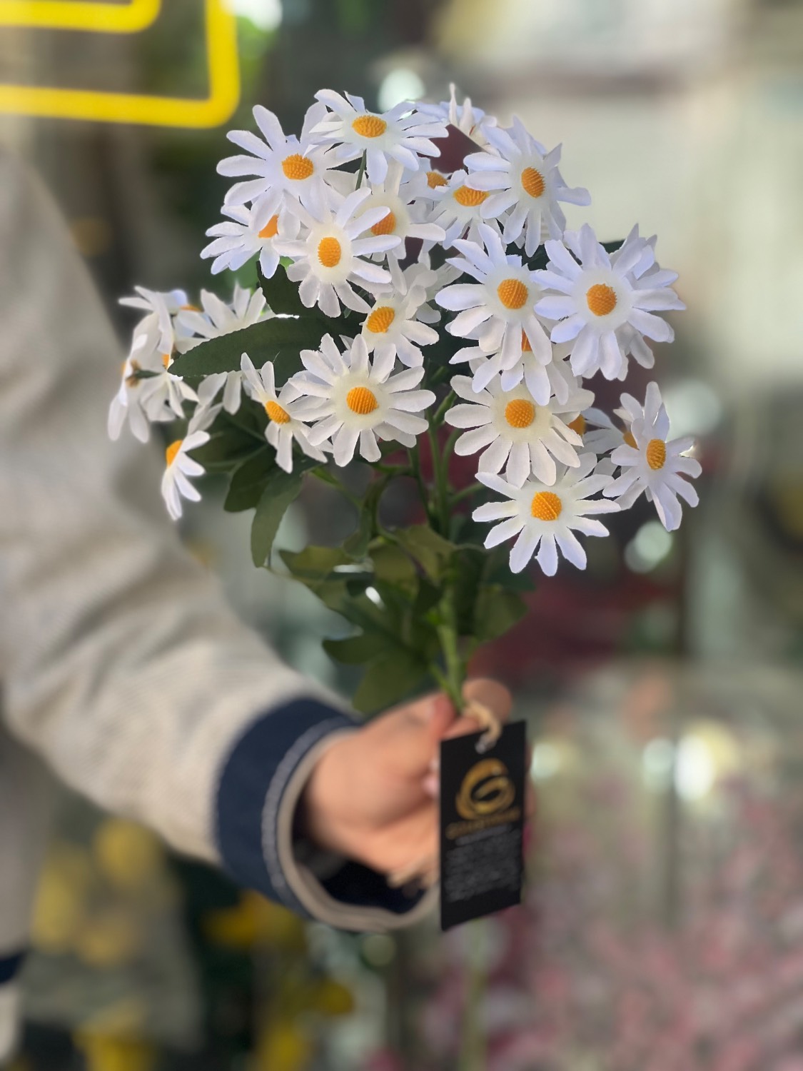 بوته بابونه مصنوعی سفید