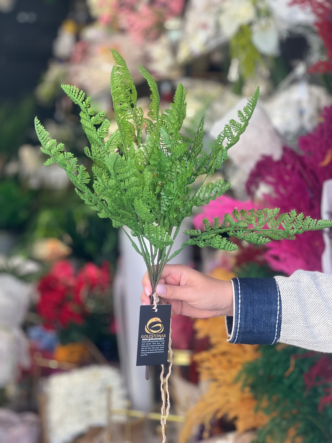 بوته سرخس مصنوعی لمسی وارداتی