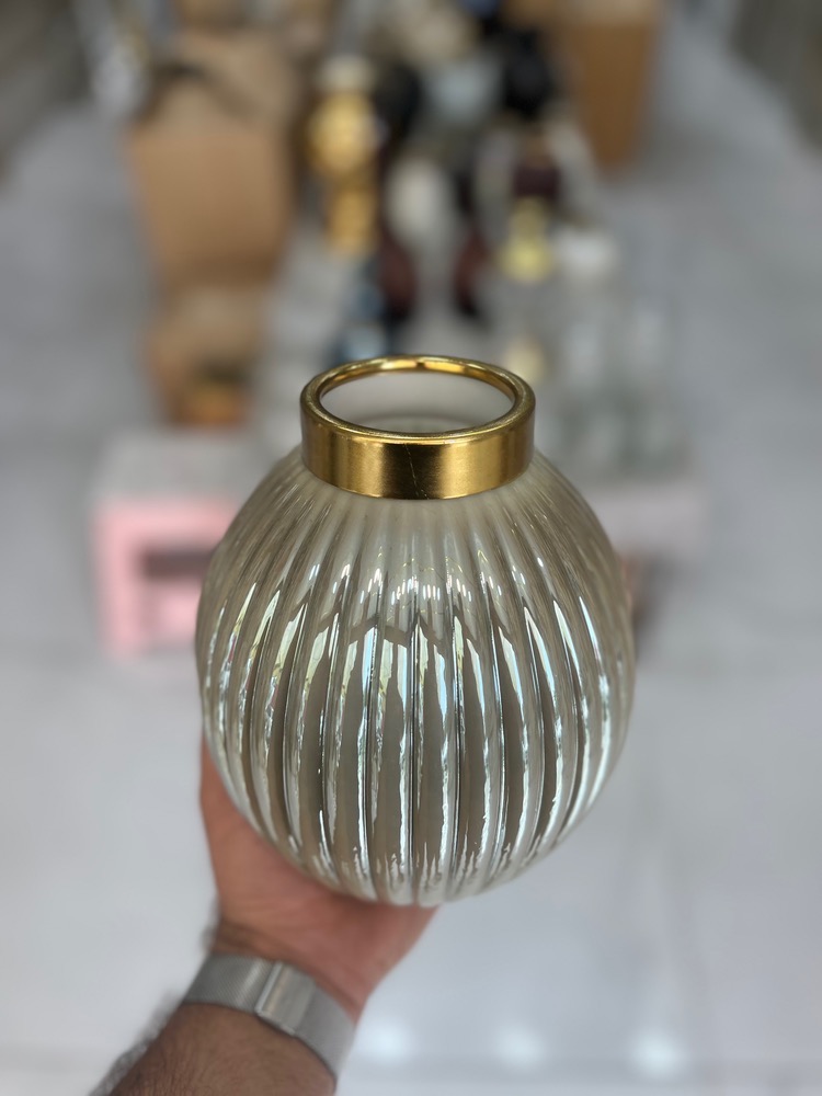گلدان دکوری شیشه ای نسکافهی مدل