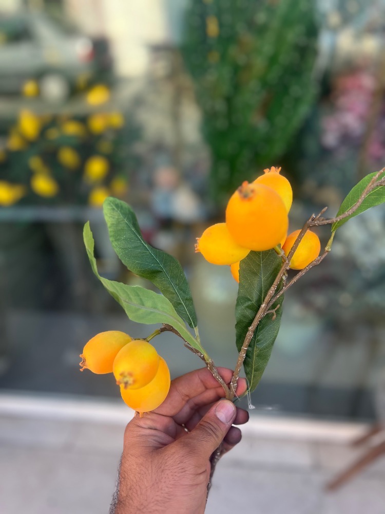 شاخه ازگیل ۹گل مصنوعی زرد وارداتی کیفت درجه۱