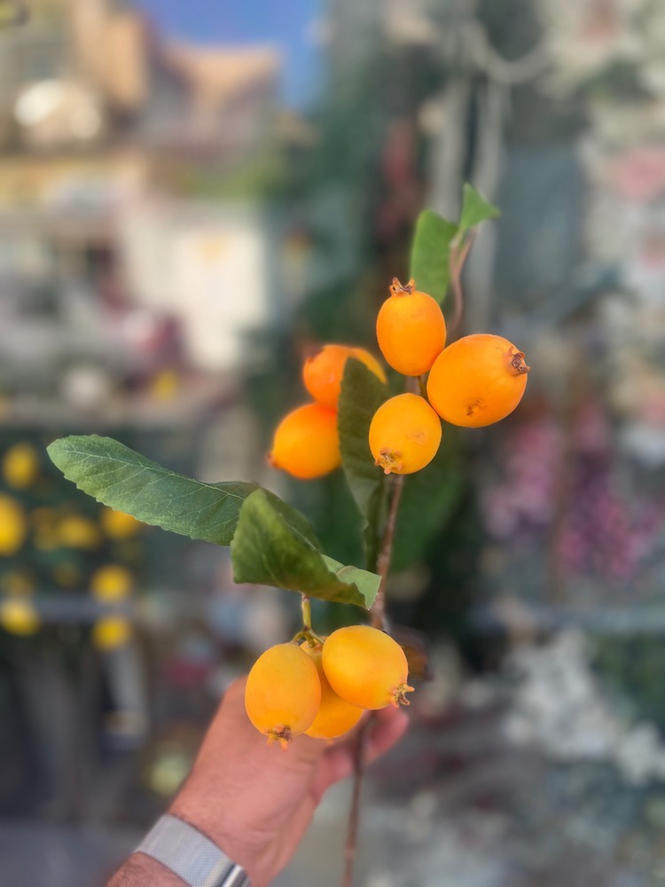 شاخه ازگیل ۹گل مصنوعی زرد وارداتی کیفت درجه۱