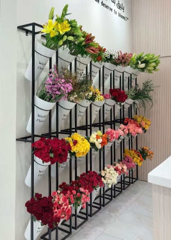 استند جا گلدانی مخصوص گلفروشی(اجرای جا گلدانی طبیعی و مصنوعی با سایز دلخواه)