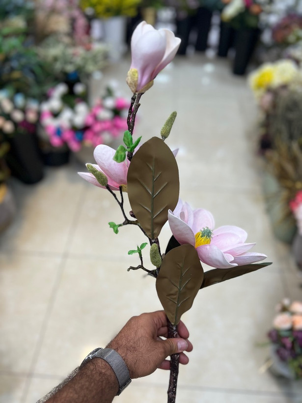 گل مصنوعی نیلوفر سایز بزرگ وارداتی رنگ صورتی کمرنگ