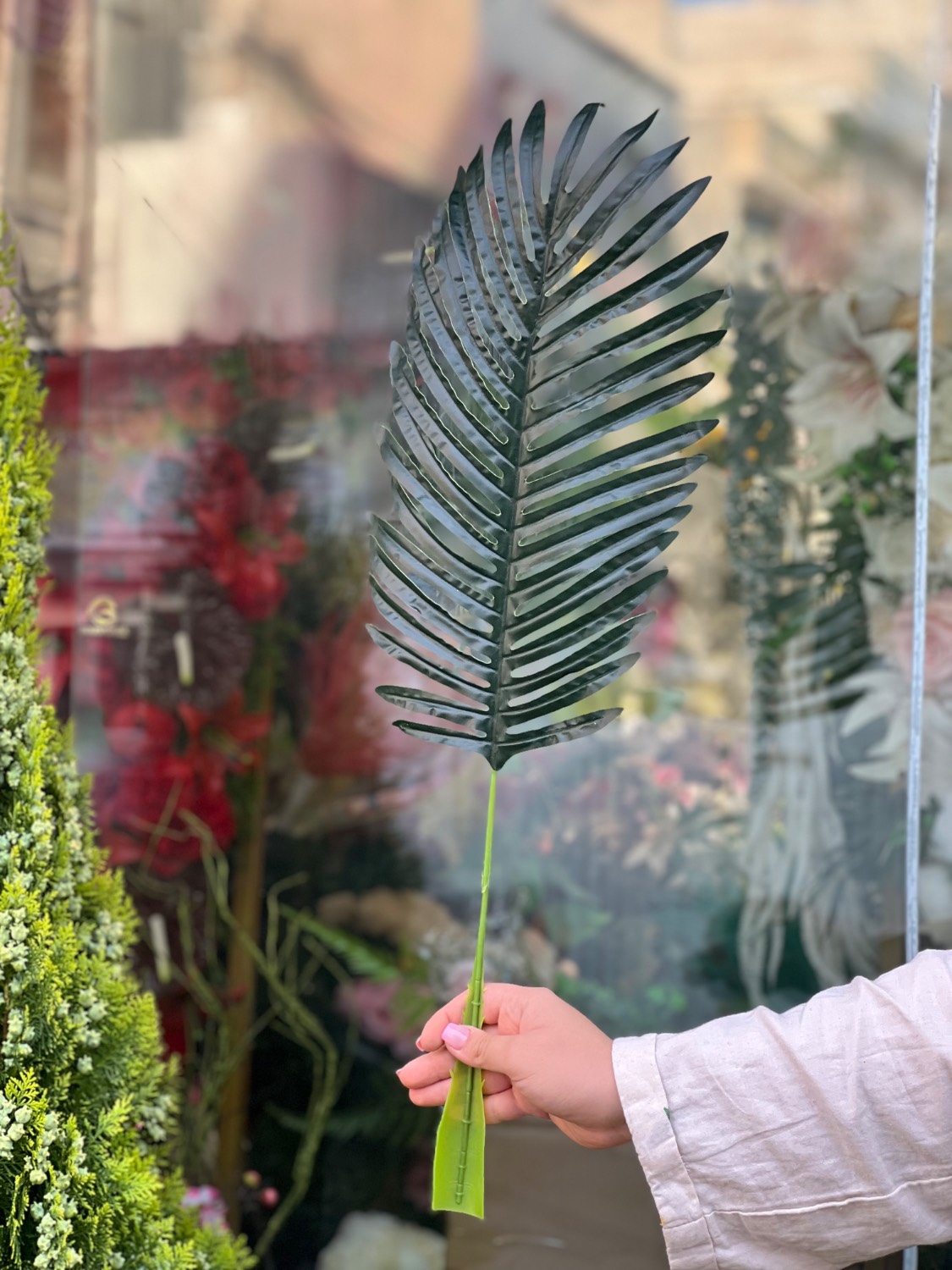 برگ سیکاس مصنوعی سبز سایز بزرگ 1عددی