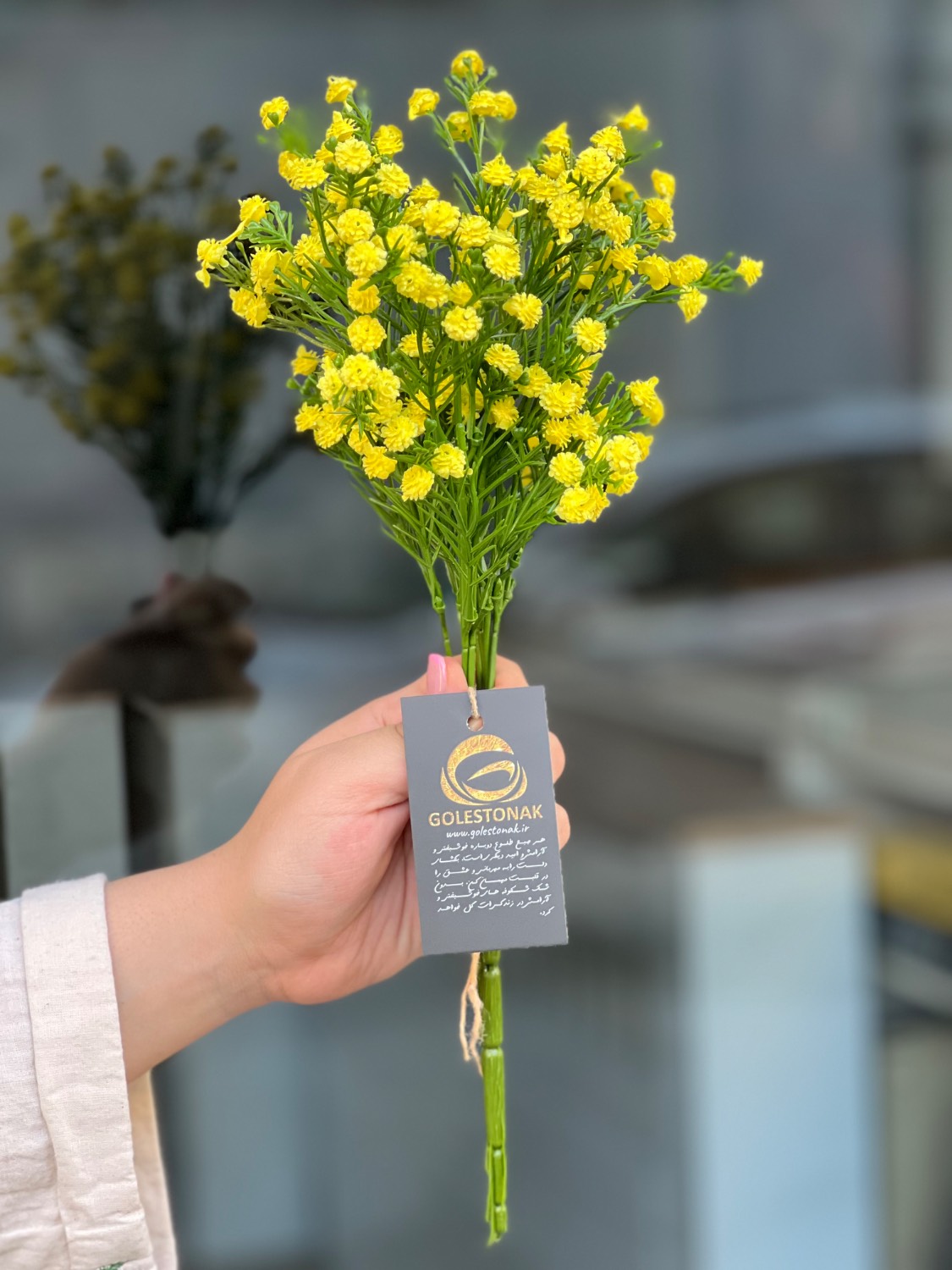 بوته ژیپسوفیلا مصنوعی رنگ زرد (گل عروس)