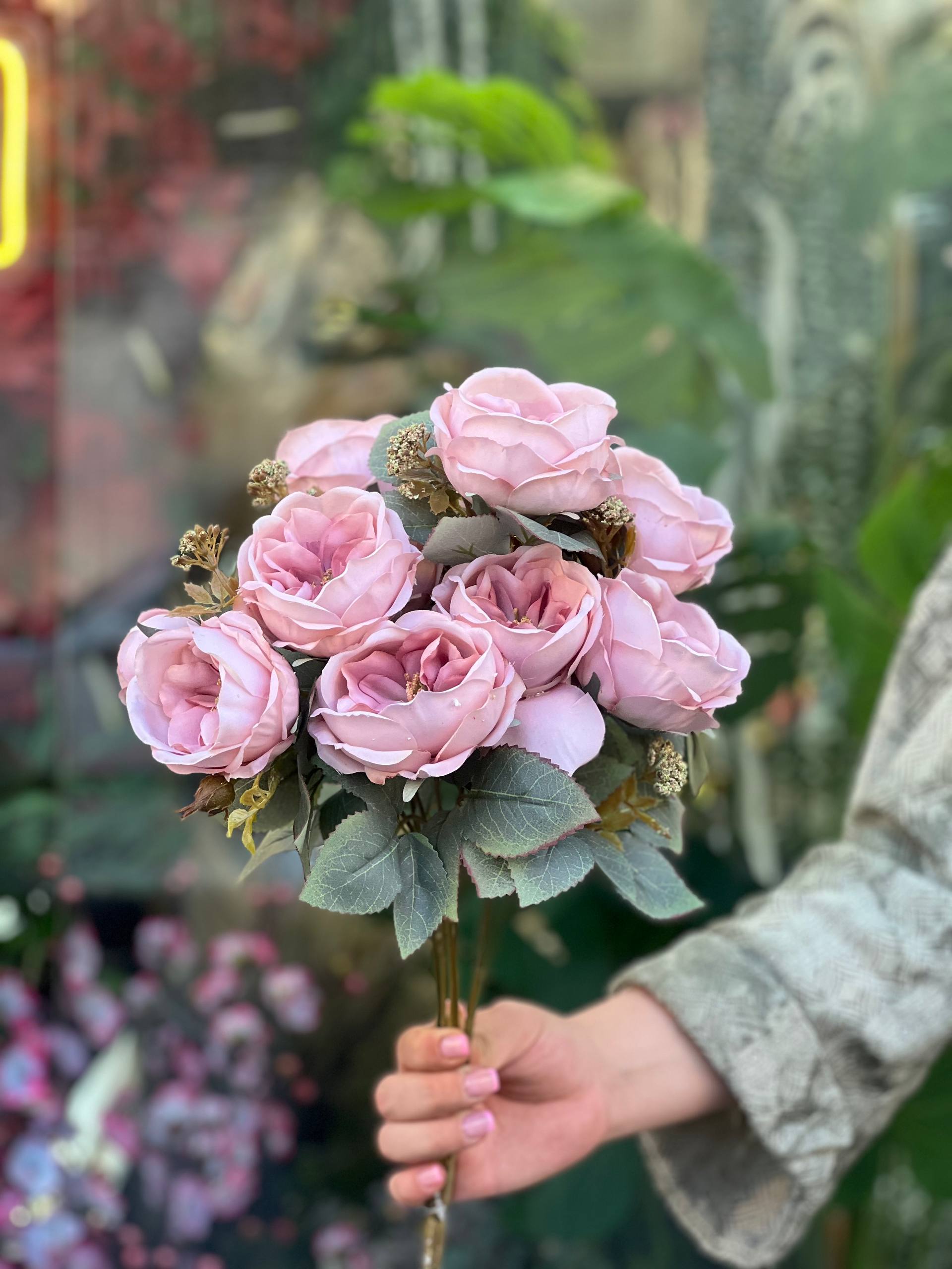بوته ژولیت فرانسوی مصنوعی درجه۱وارداتی رنگ صورتی