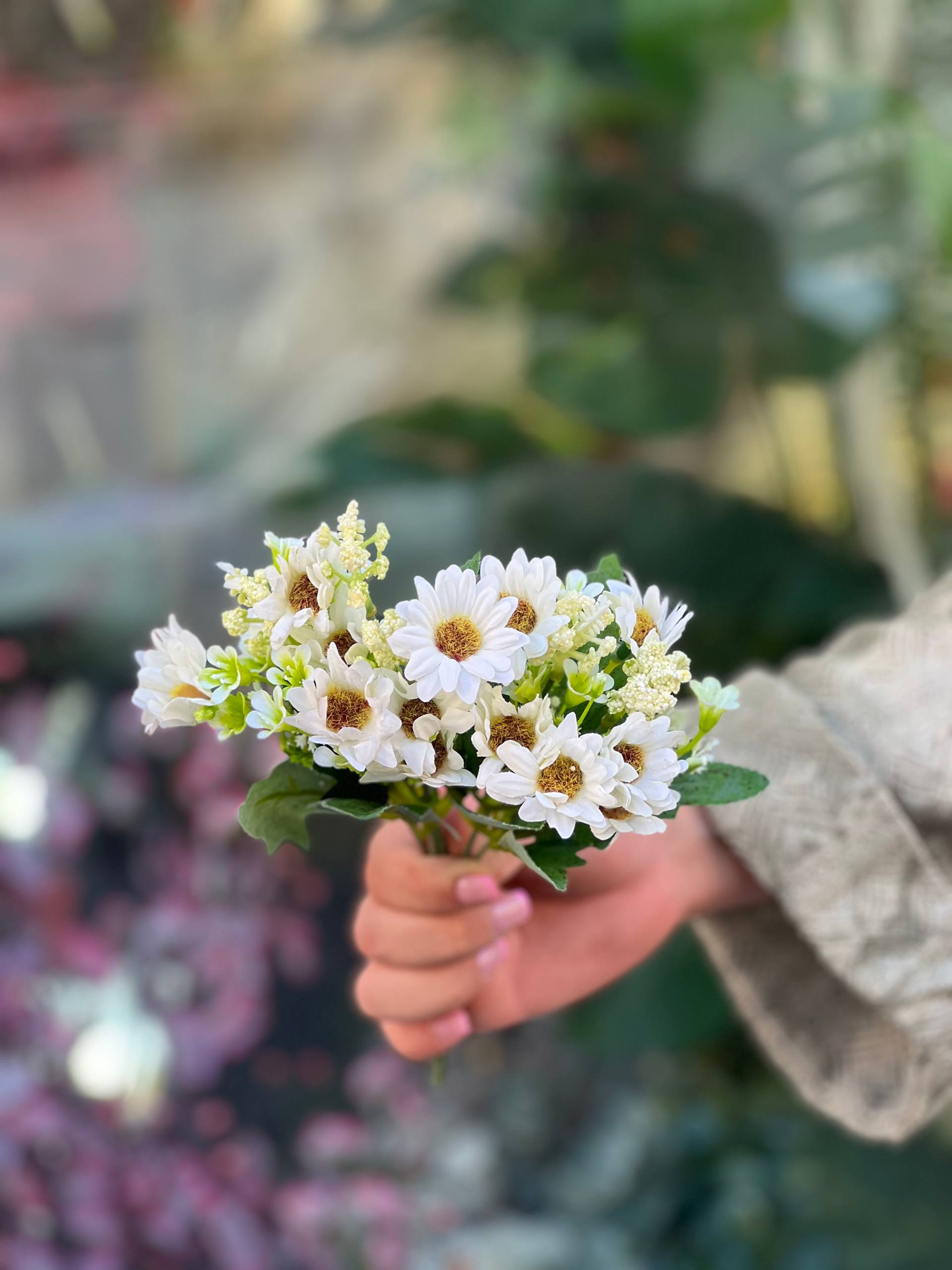 بوته بابونه مصنوعی وارداتی سفید کد۱