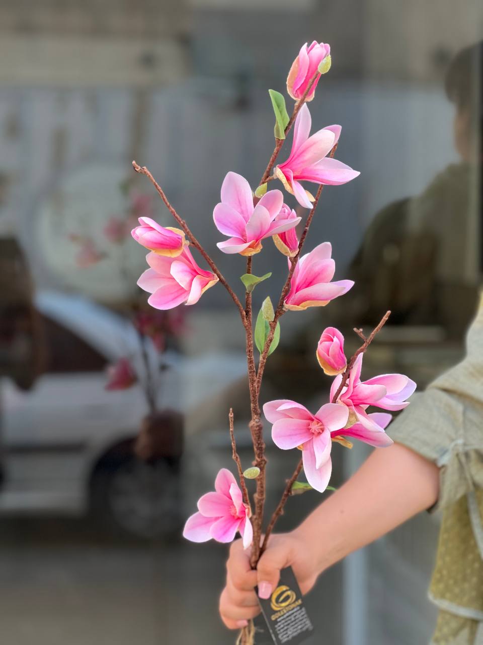 شاخه مگنولیا وارداتی درجه۱ رنگ صورتی