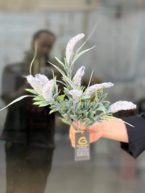 بوته پونه مصنوعی وارداتی ۷بازو تم بنفش