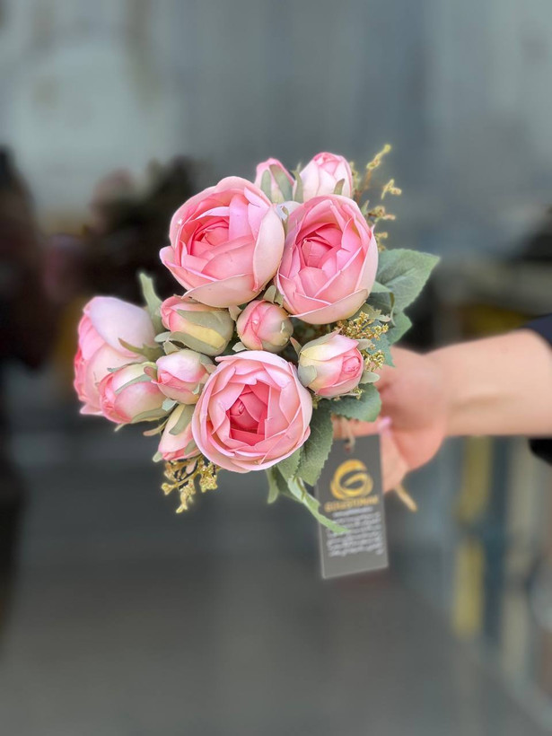 بوته پیونی غنچه دار وارداتی رنگ صورتی ۹گل