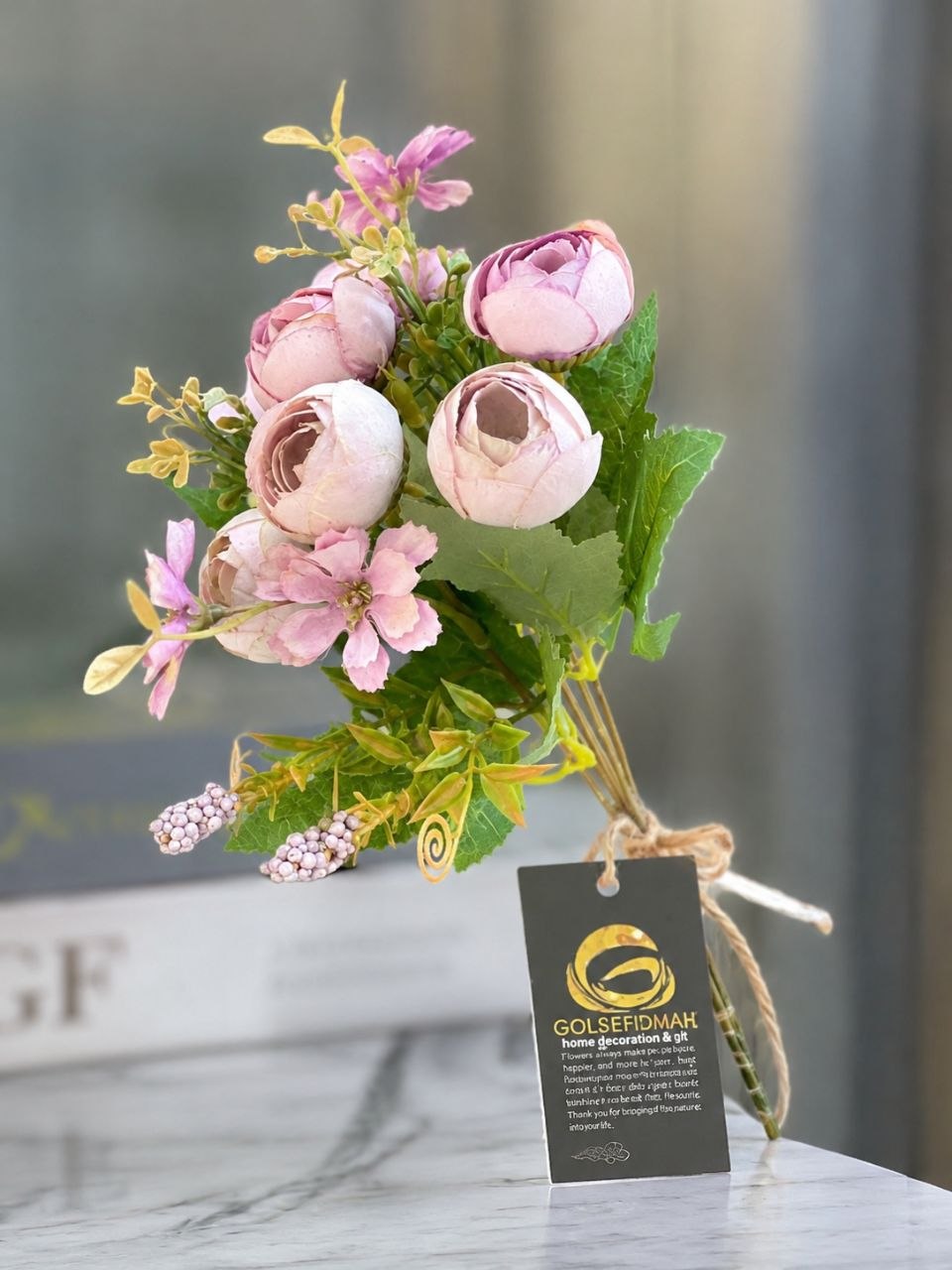 بوته پیونی وارداتی مدل سوخته رنگ یاسی (کالباسی) کمرنگ