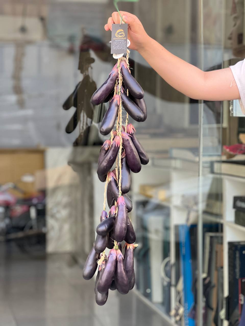 شاخه آویز بادمجان مصنوعی وارداتی