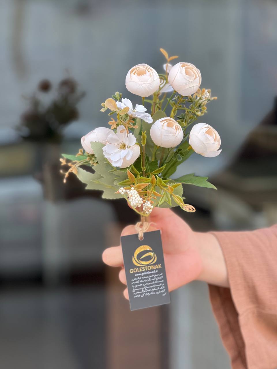 بوته پیونی وارداتی مدل سوخته رنگ سفید