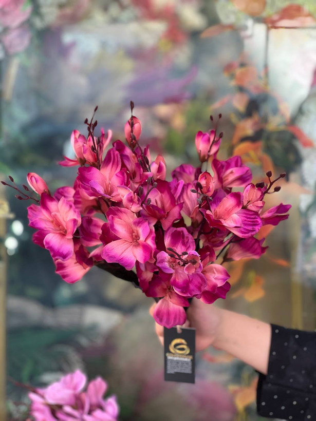 گل مصنوعی بوته آلستر سرخ ابی2۰گل درجه ۱وارداتی