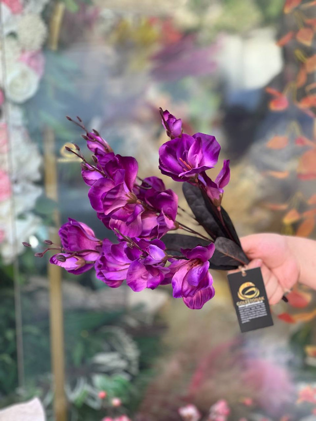 گل مصنوعی بوته آلستر بنفش2۰گل درجه ۱وارداتی