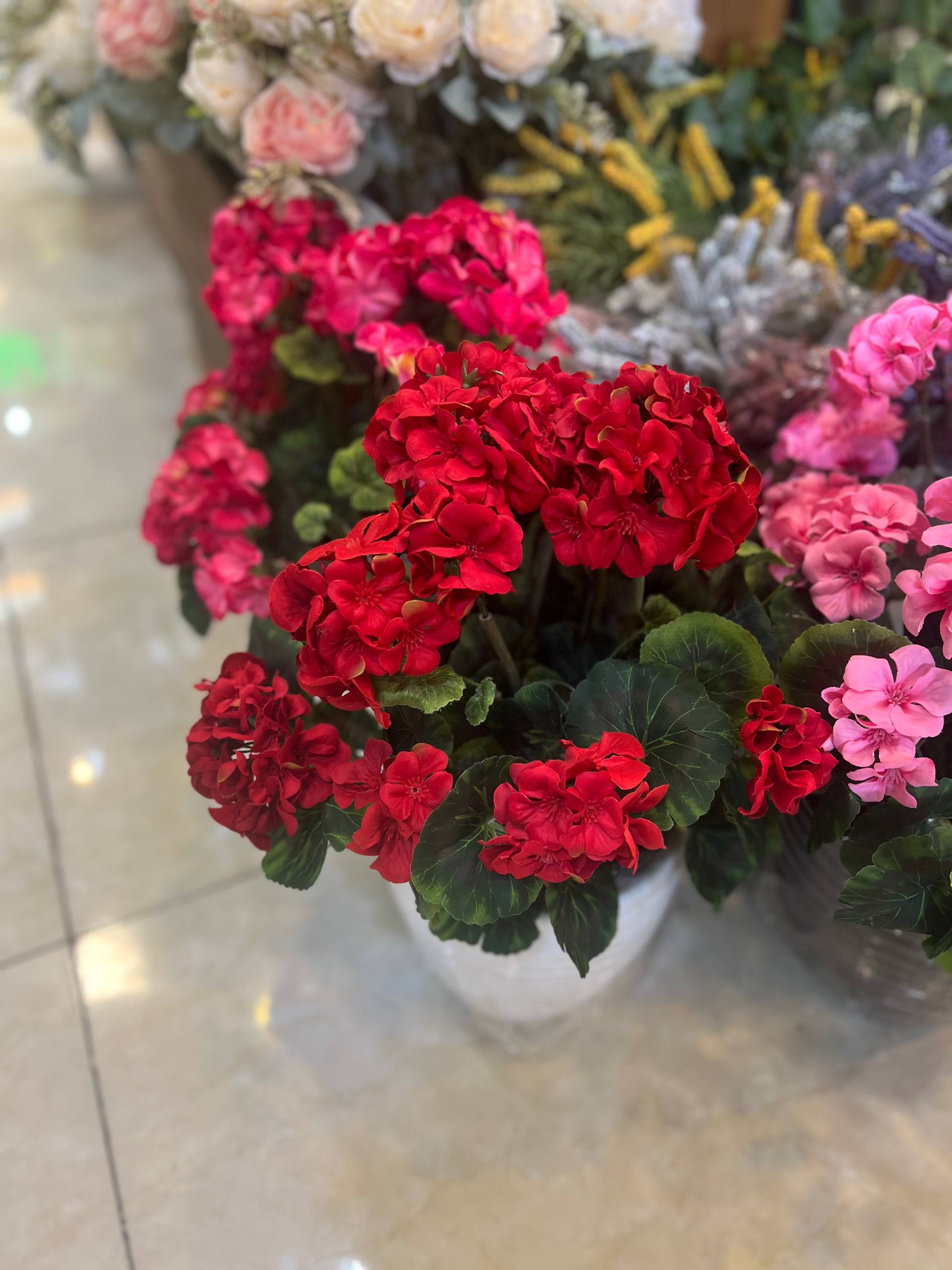 گل شمعدونی مصنوعی قرمز (وارداتی)